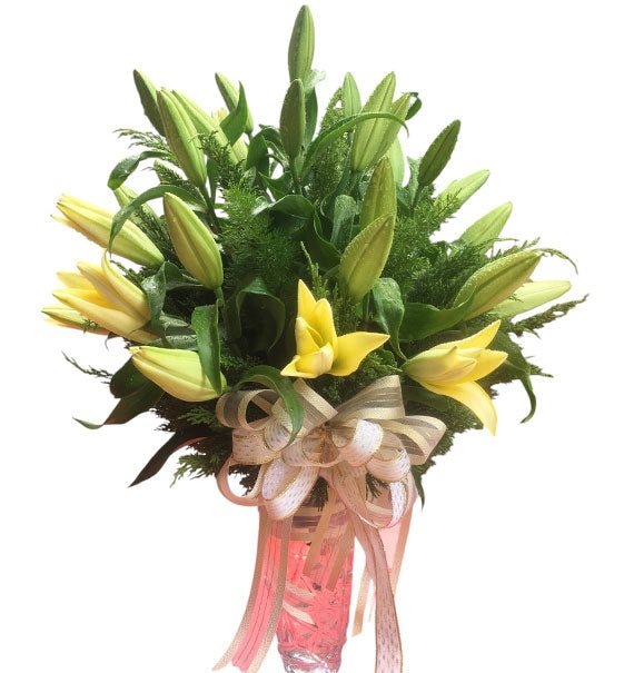 Yellow Lilies In Vase