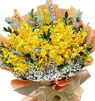 Yellow Orchid Bouquet For Mother's Day