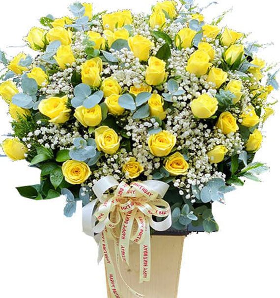 Yellow Rose Basket For Tet Vietnam