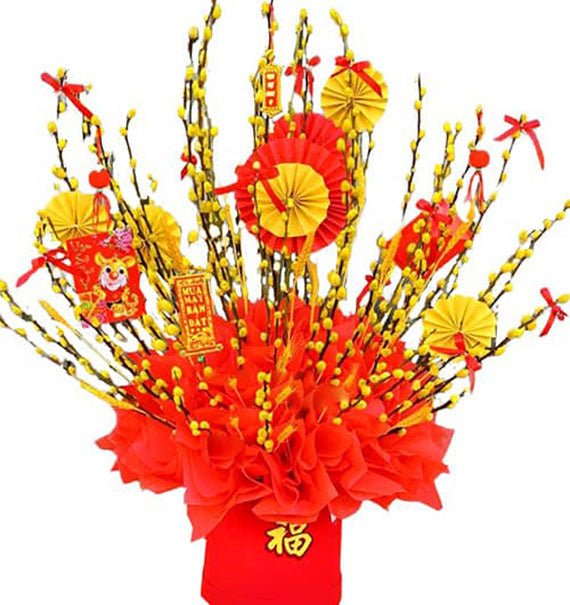 Yellow Singapore Peach-Tree In Vase Vietnam