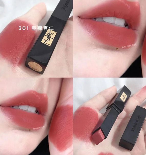 YSL The Slim Velvet Radical Matte 301 Nude Tension On Lip