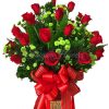 24 Red Roses In Vase