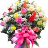 36 Mixed Roses In Vase