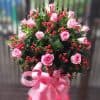 36 Pink Roses In Vase