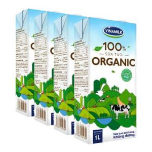 4 packs vinamilk 100 organic milk