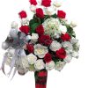 48 Mixed Roses In Vase