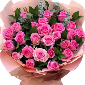 24 pink roses mothers day