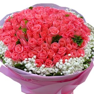 99 pink roses mothers day 02