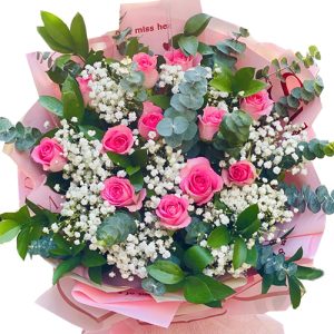 12 pink roses mothers day