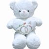 White Teddy Bear Hugs Heart